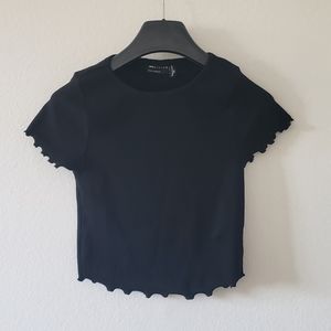 Asos lettuce short sleeve crop top crew neck